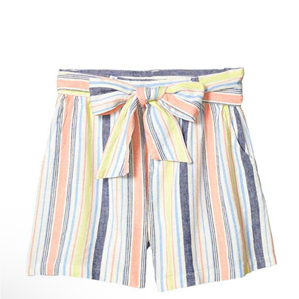 Habitual Girl Ellie Front Bow Striped Shorts